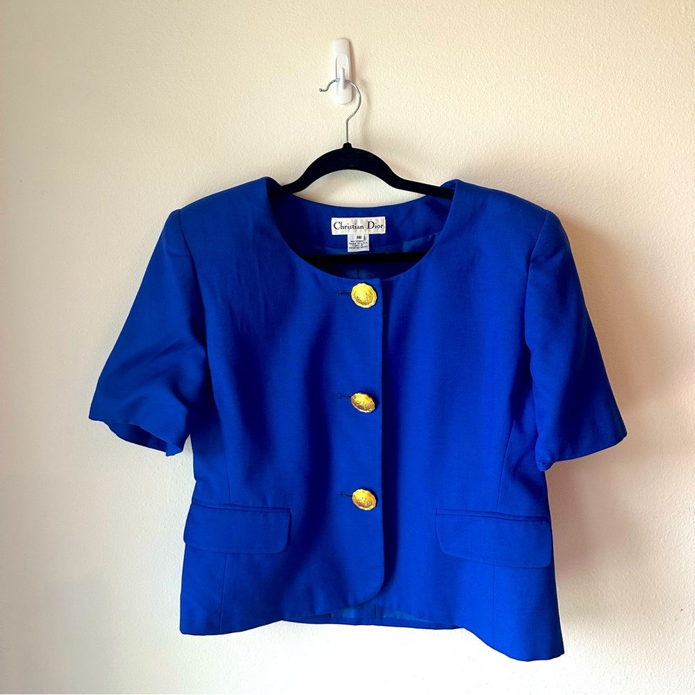 Christian Dior // Vintage Royal Blue Summer set up Jacket & Skirt Size 16